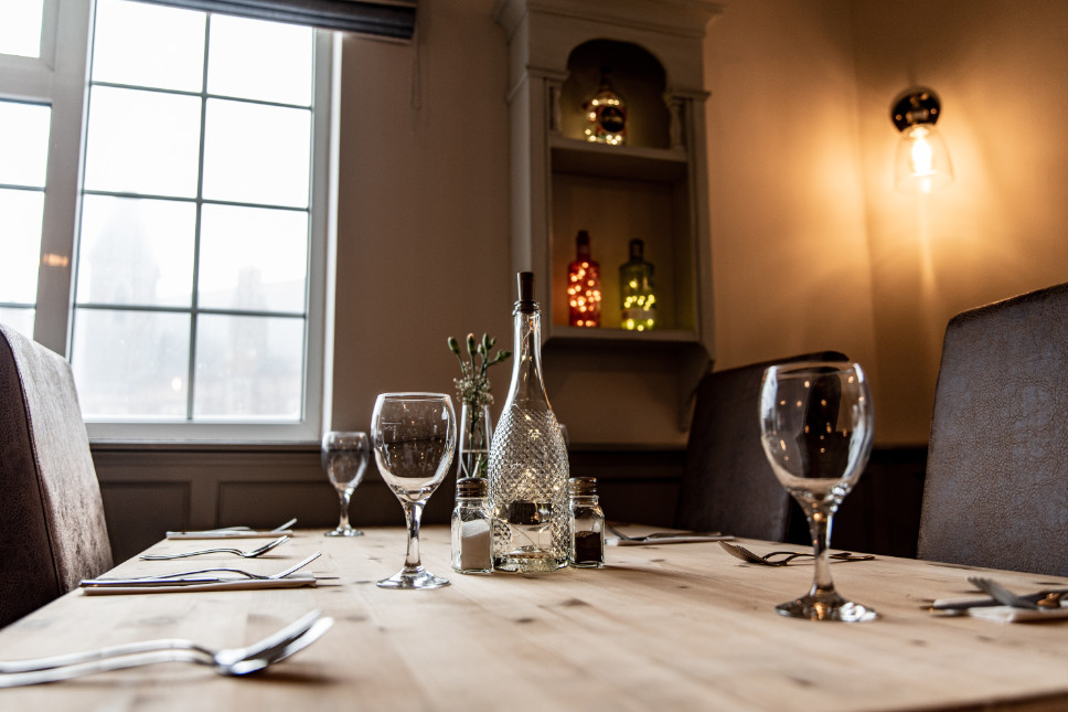 Dining table at The Thorold