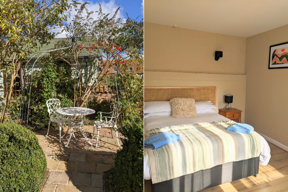 Seating area and bedroom