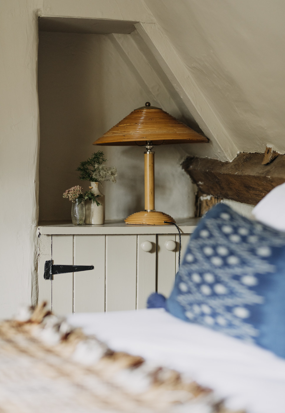 A nook in The Attic, featuring original 400 year old beams running throughout the pub